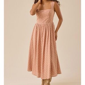 NEW Altar’d State Floral Embroidered Midi Dress Size Small NWT